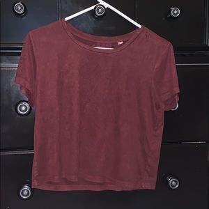 Pacsun “Me to We” suede maroon shirt